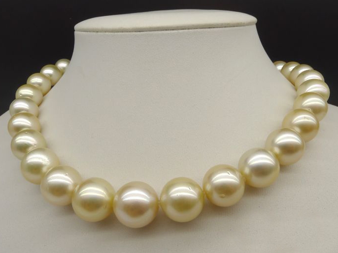 Golden South Sea Pearls Natural Color Baroque Shape, Sizes 11 to 14 Mm RF  022 