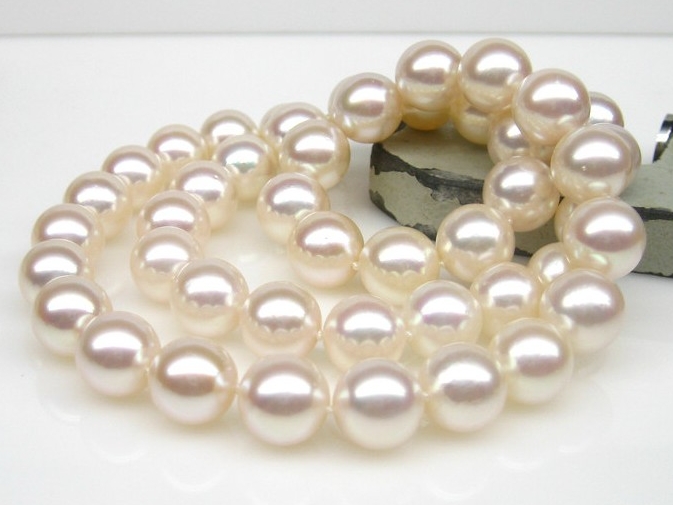 8-8.5 mm White Akoya Pearl Necklace AAA Quality 8-8.5 mm White Akoya ...