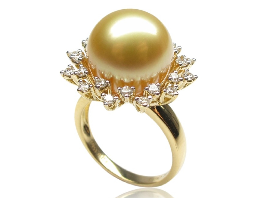 South Sea Pearl and Diamond Belinda Ring 18K Gold