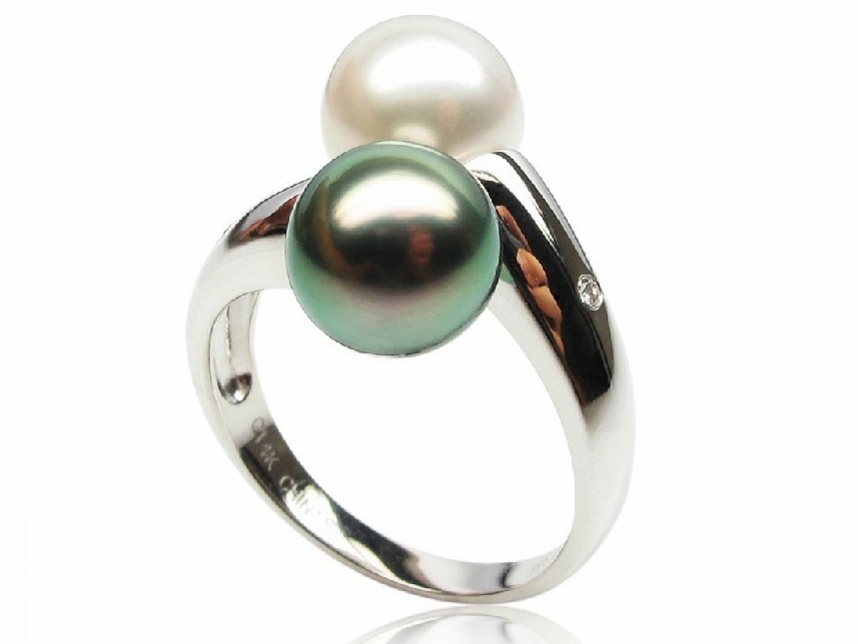 Tahitian and South Sea Pearl and Diamond Ashlynn Ring