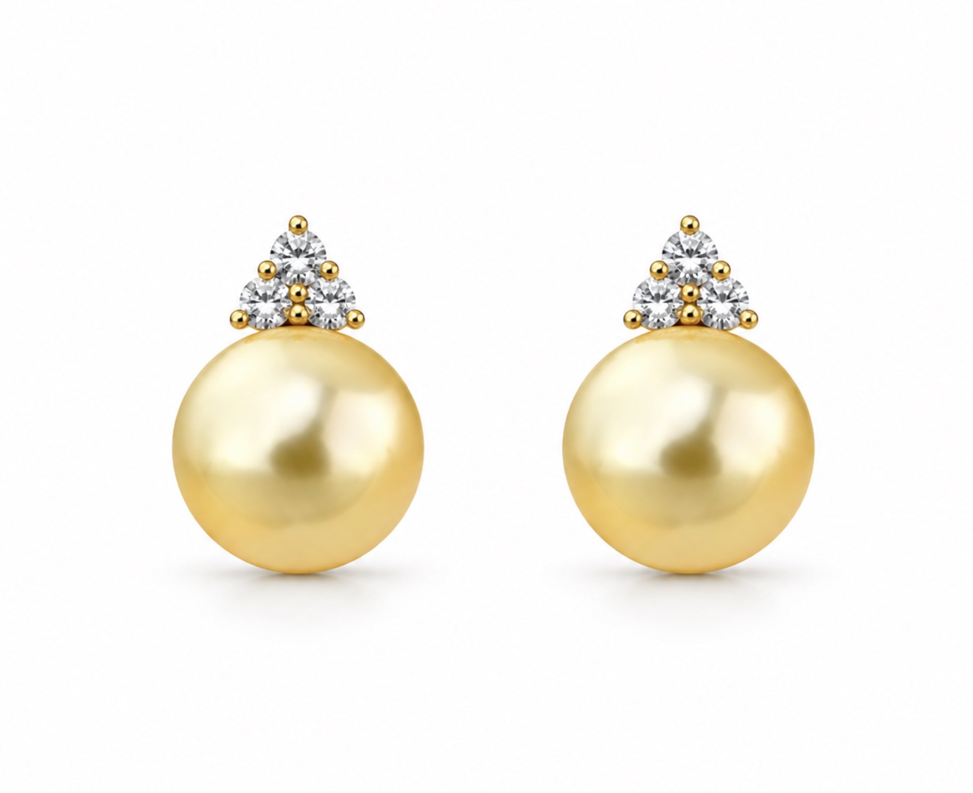 9-10 mm Golden South Sea Pearl Stud Earrings