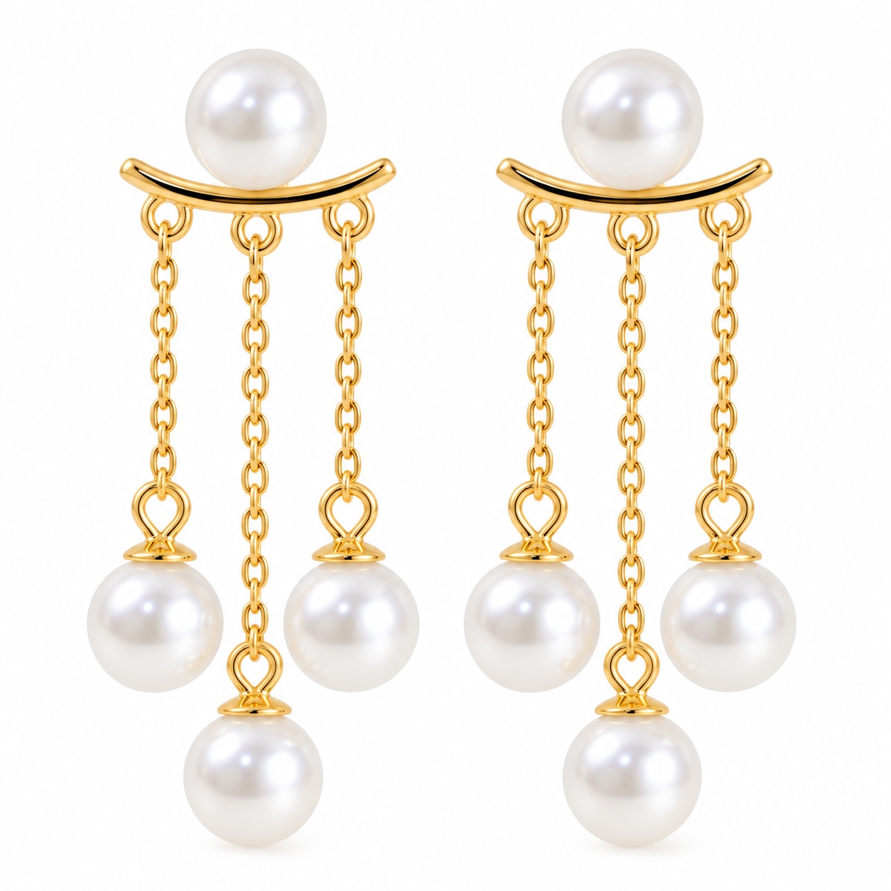 White Freshwater Pearl & Cubic Zirconia Earrings