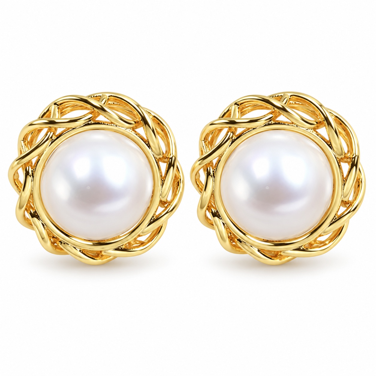 White Freshwater Pearl Earrings
