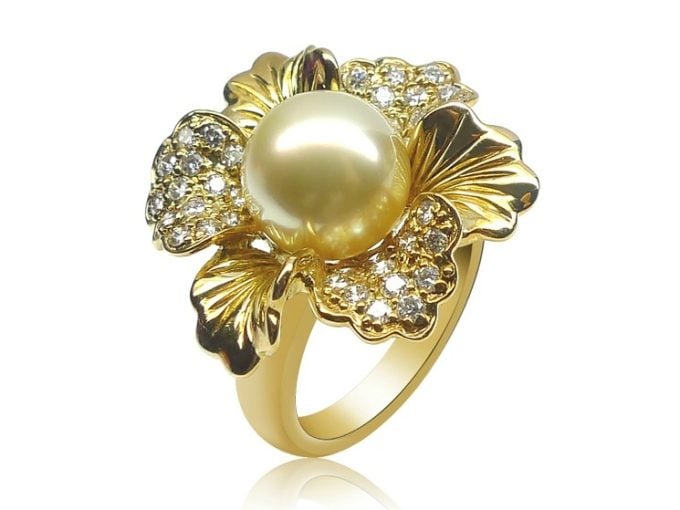 Deborah South Sea Pearl and Diamond Ring