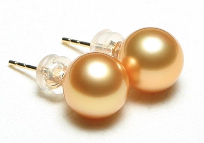 Golden South Sea Pearl Stud Earrings
